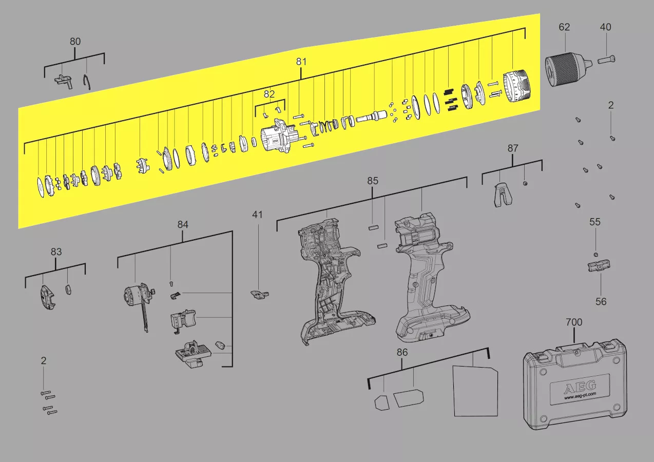 Boite d\'engrenages de transmission réf. 4931479016 AEG